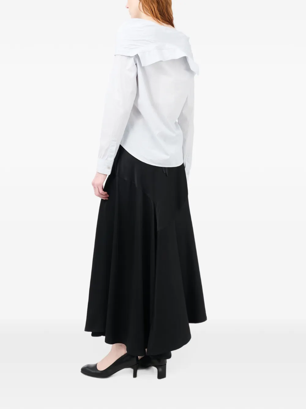 OUR LEGACY Gestreepte blouse met ingeklapte kraag Wit