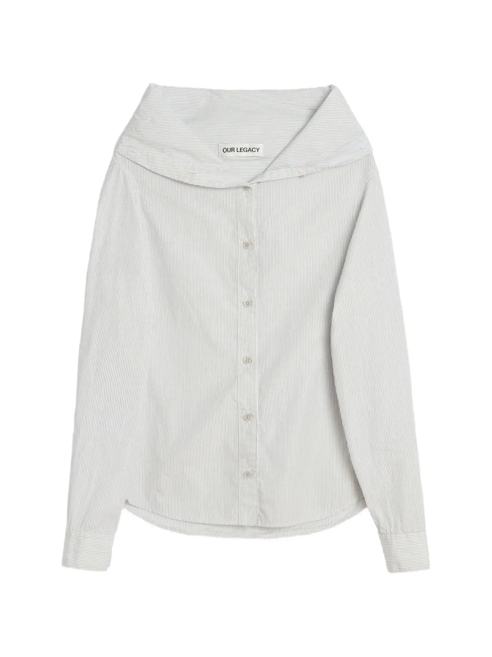 OUR LEGACY Gestreepte blouse met ingeklapte kraag Wit