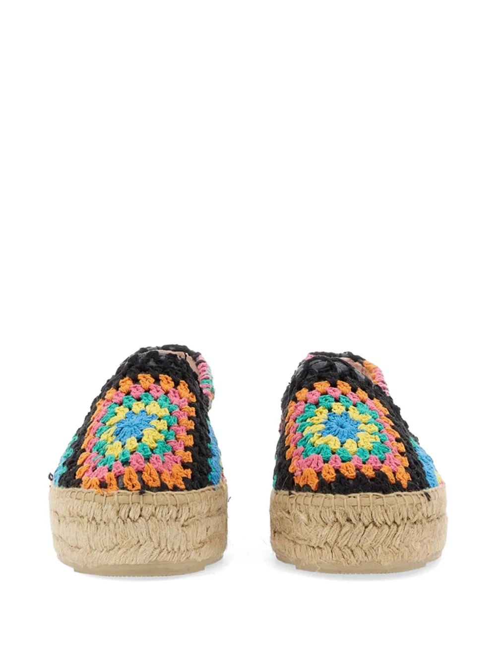 Manebi Gehaakte veelkleurige espadrilles Zwart