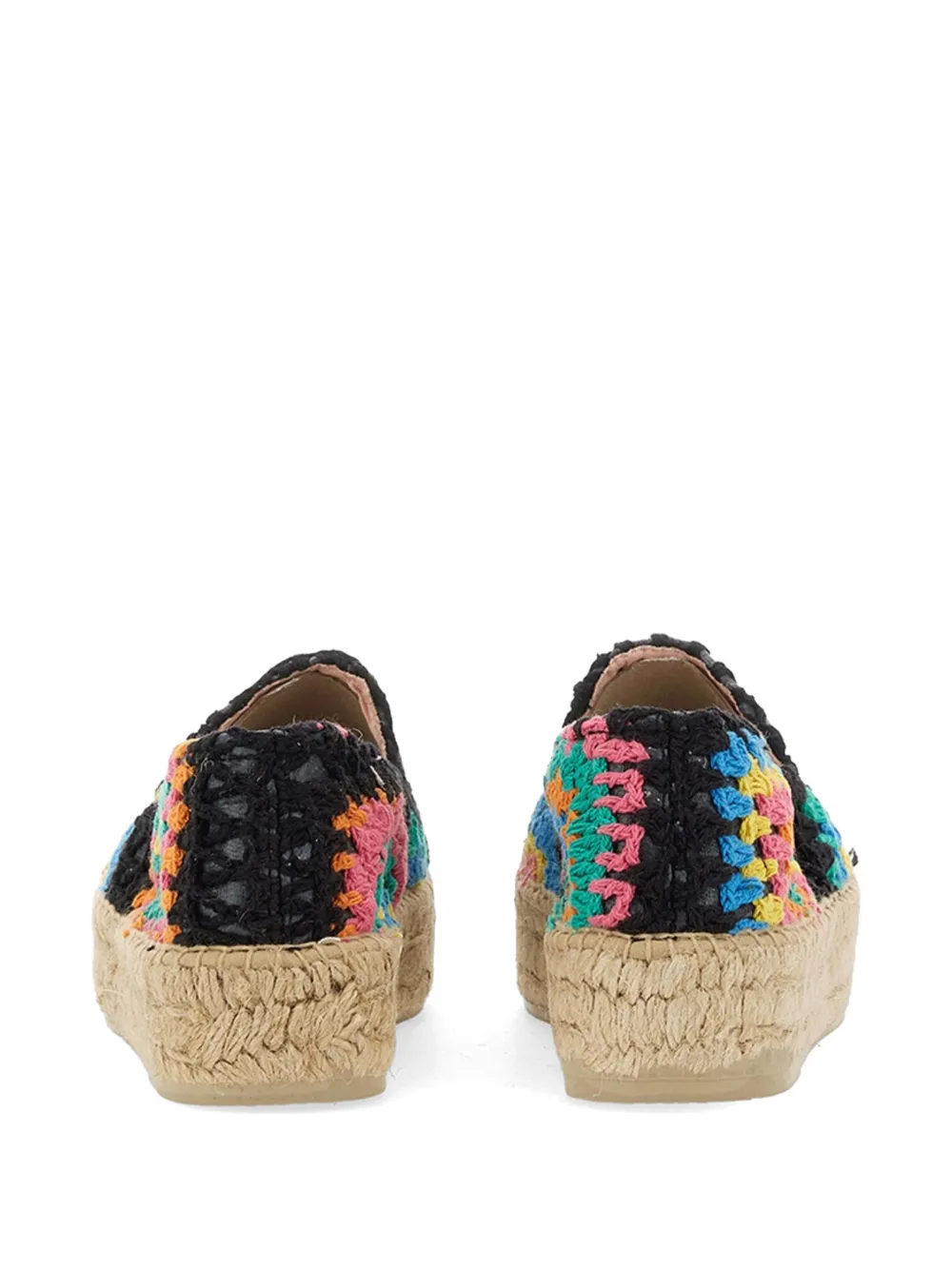 Manebi Gehaakte veelkleurige espadrilles Zwart