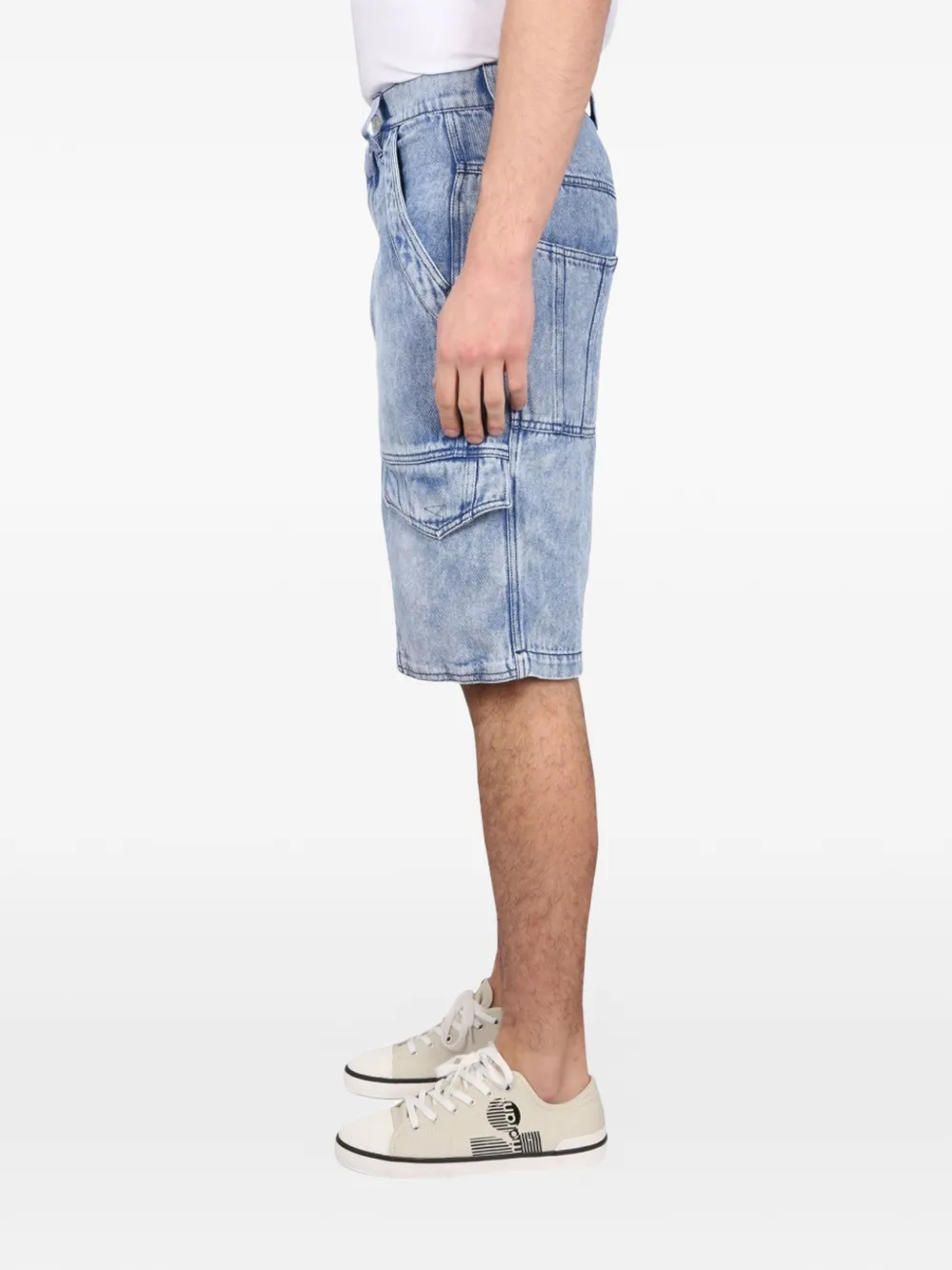Isabel Marant Timy Cargo Bermuda Shorts In Blue
