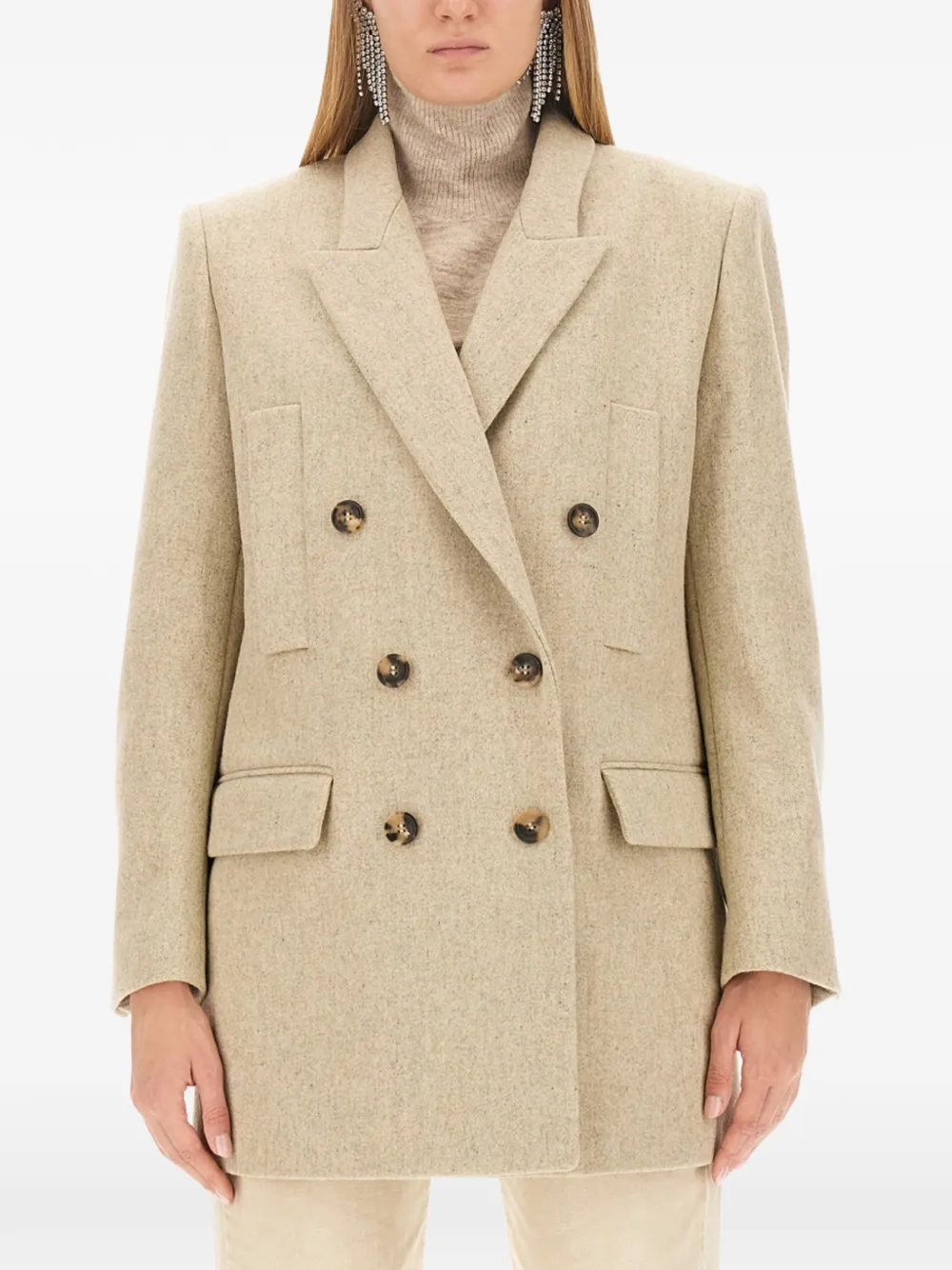 ISABEL MARANT Floyd double-breasted coat - Toni neutri