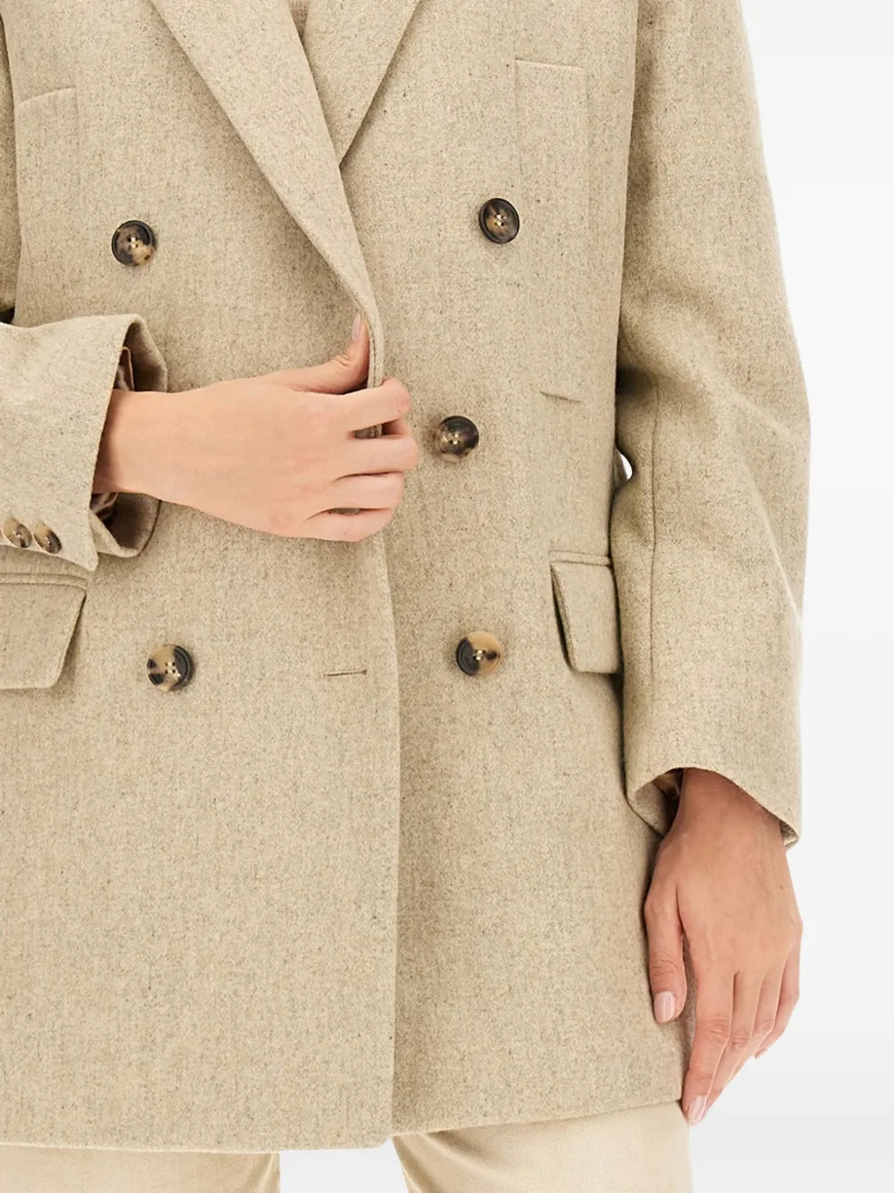 ISABEL MARANT Jas met dubbele rij knopen Beige