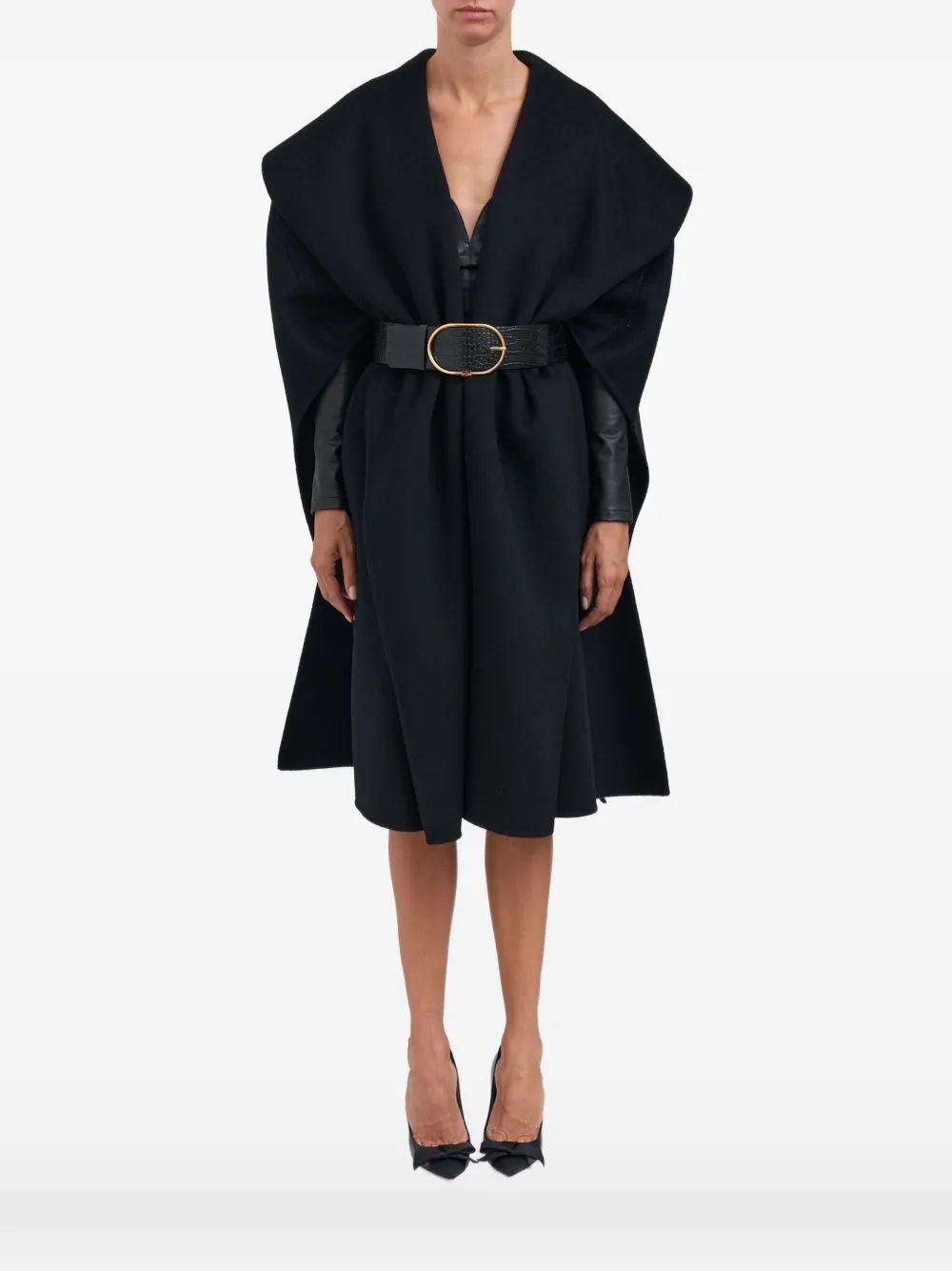 Elisabetta Franchi cape coat – Black