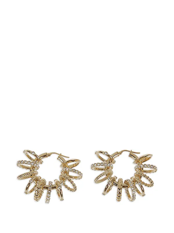 Amina Muaddi Crystal Hoop Earrings in Gold