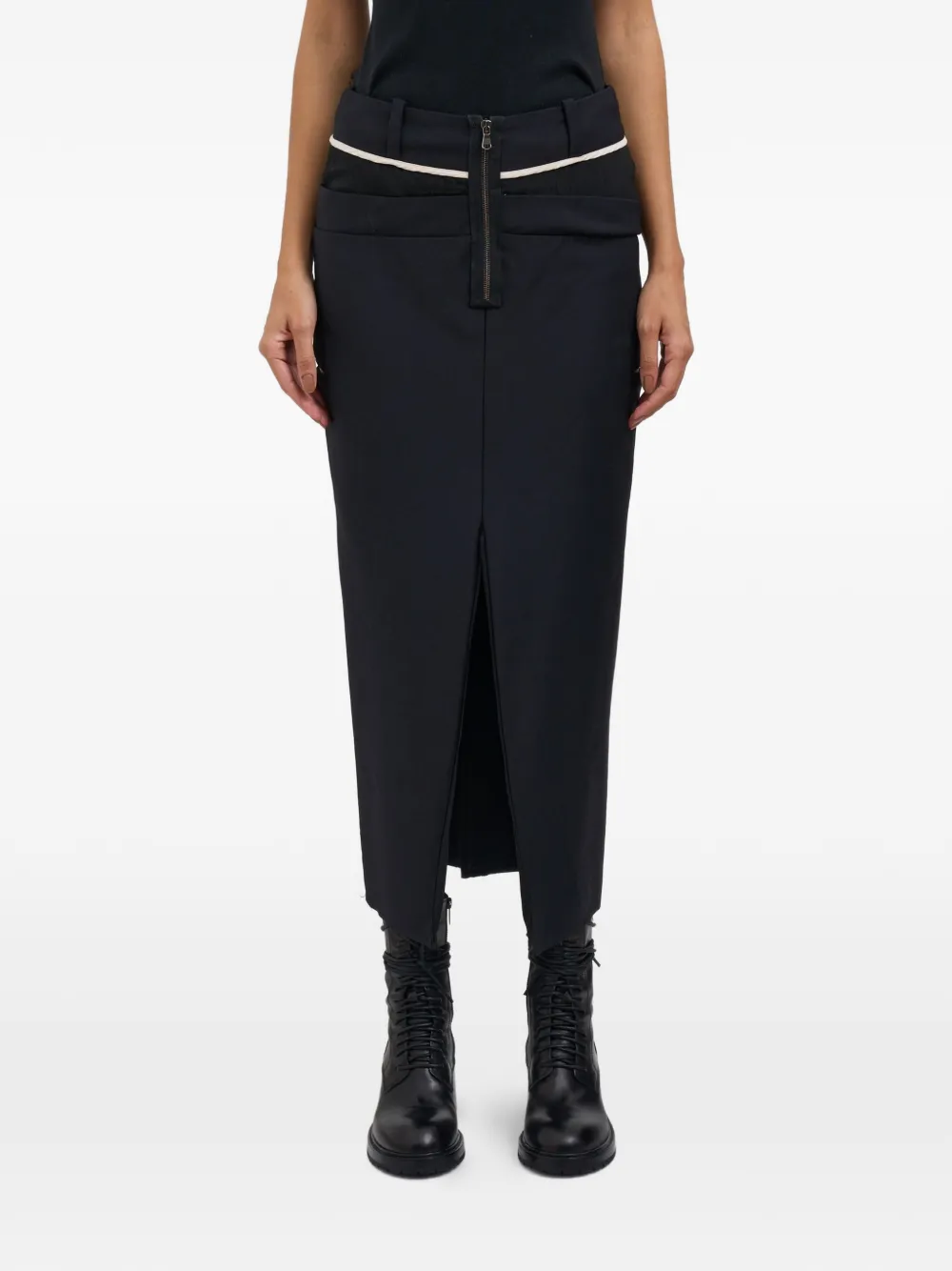 Alessandra Marchi zip slit skirt - Nero