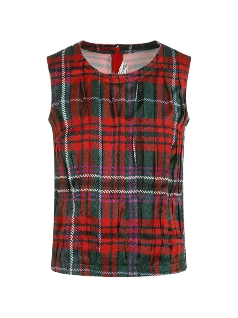 Comme Des Garçons pleated plaid vest