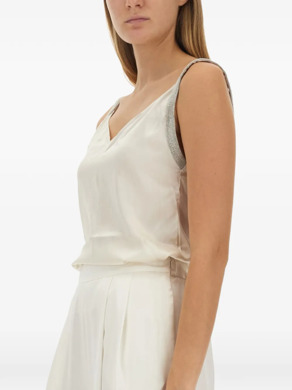 Fabiana Filippi Top met V-hals Beige