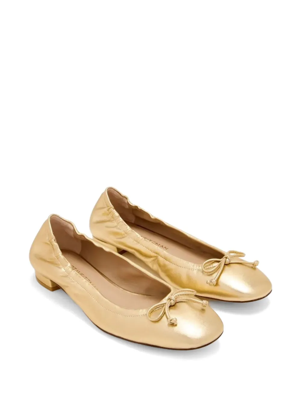 Stuart Weitzman Bria ballerina's met strik Goud