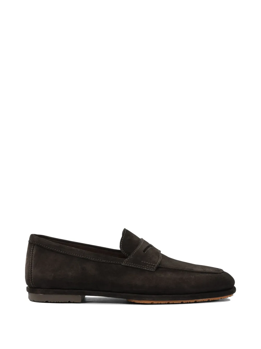 Santoni leather loafers - Marrone
