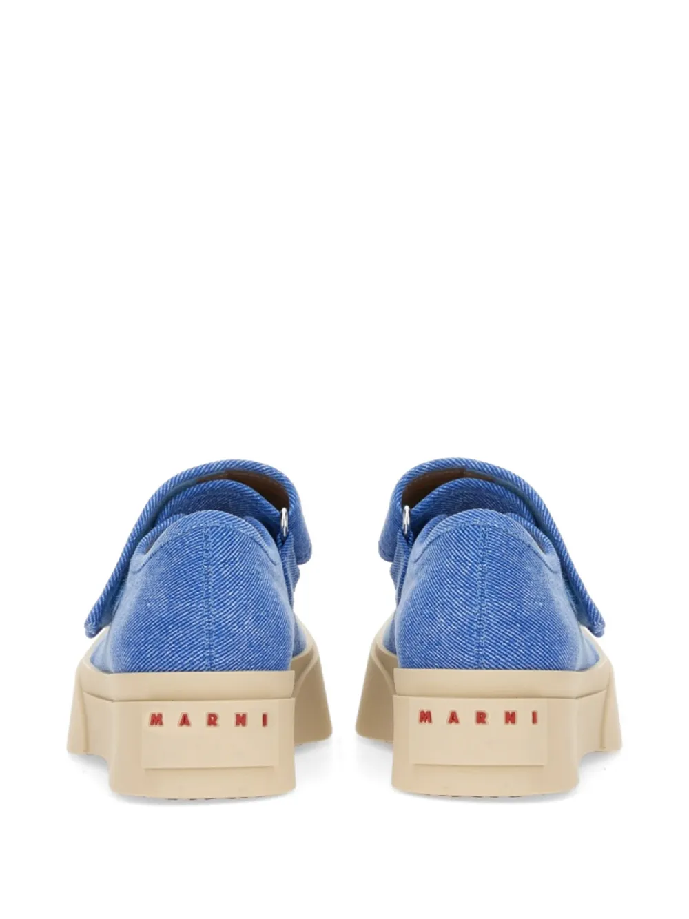 Marni Denim loafers met klittenband Blauw