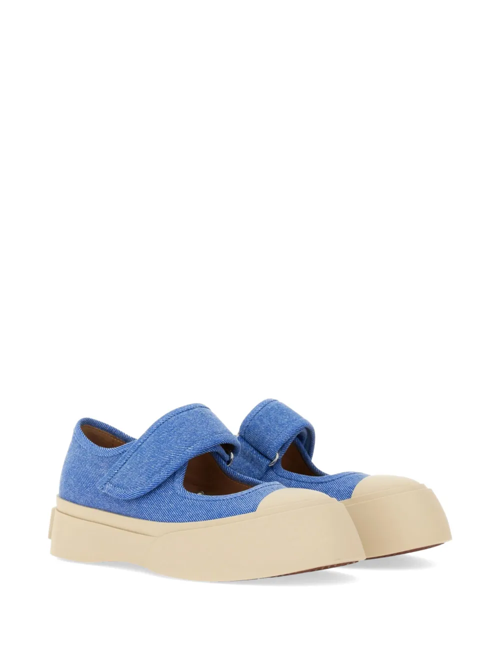 Marni Denim loafers met klittenband Blauw