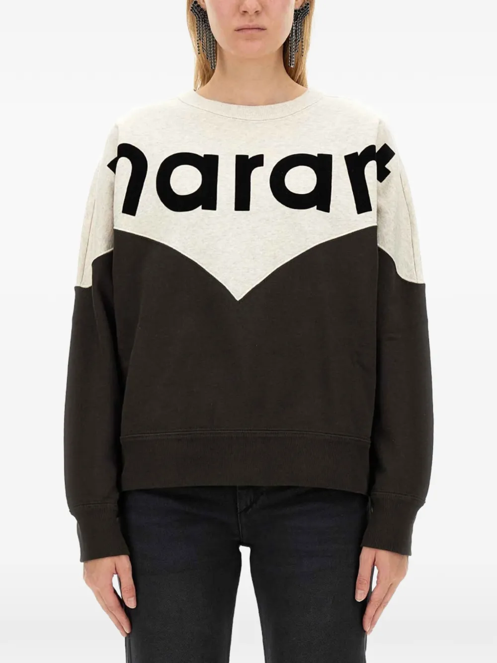 MARANT ÉTOILE Houston two-tone sweatshirt - Nero