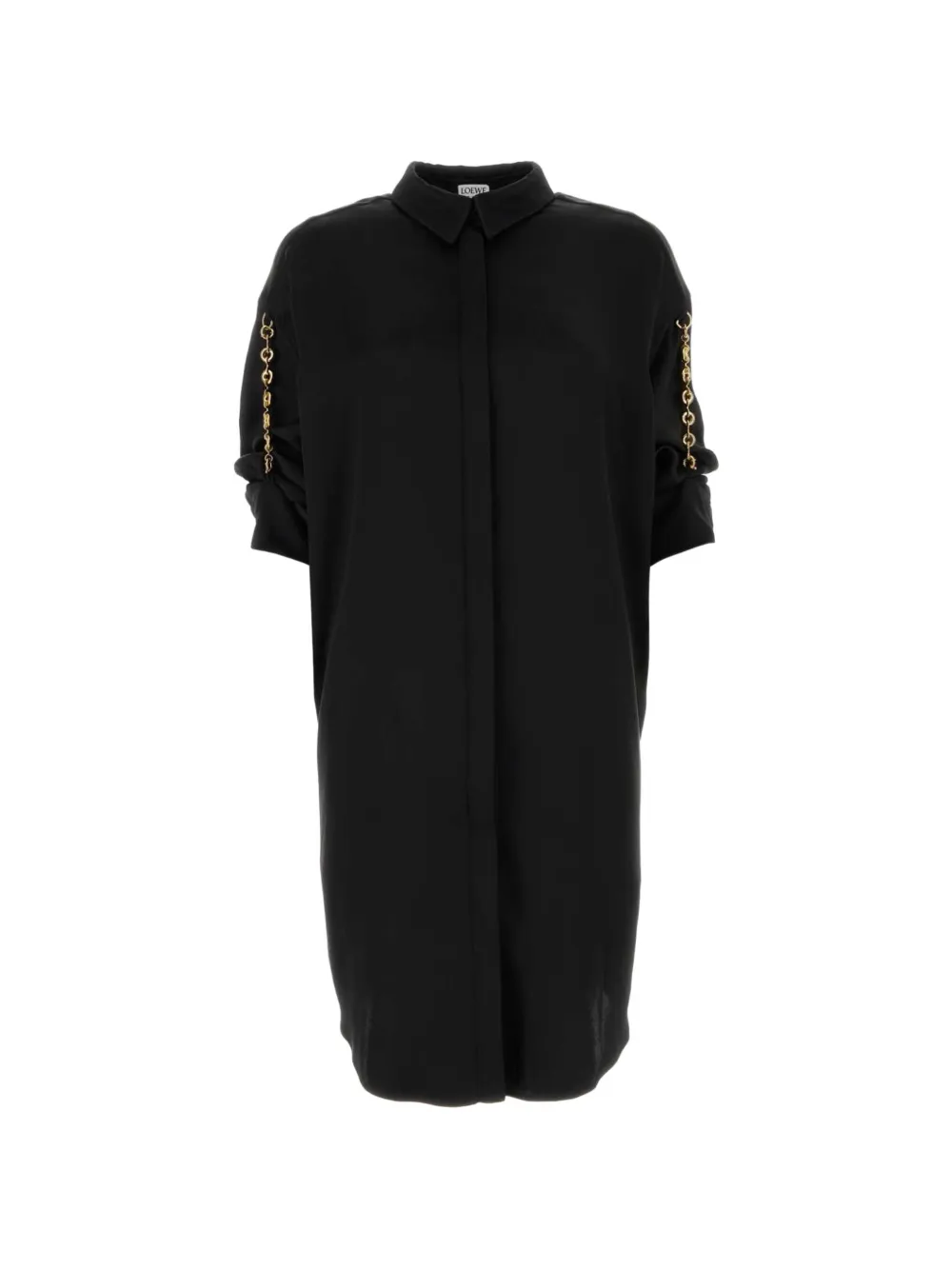 Loewe Long-sleeve Shirt Mini Dress In Black