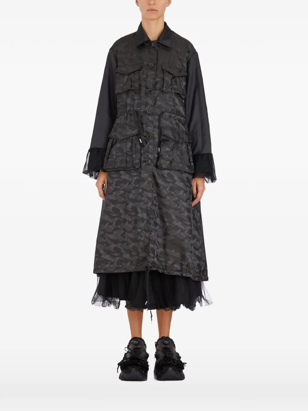 Comme Des Garçons camouflage utility-pocket coat - Nero