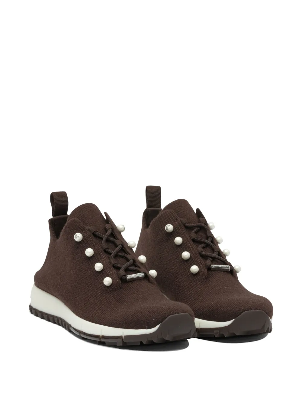 Jimmy Choo Veles kasjmier sneakers met imitatieparel Bruin