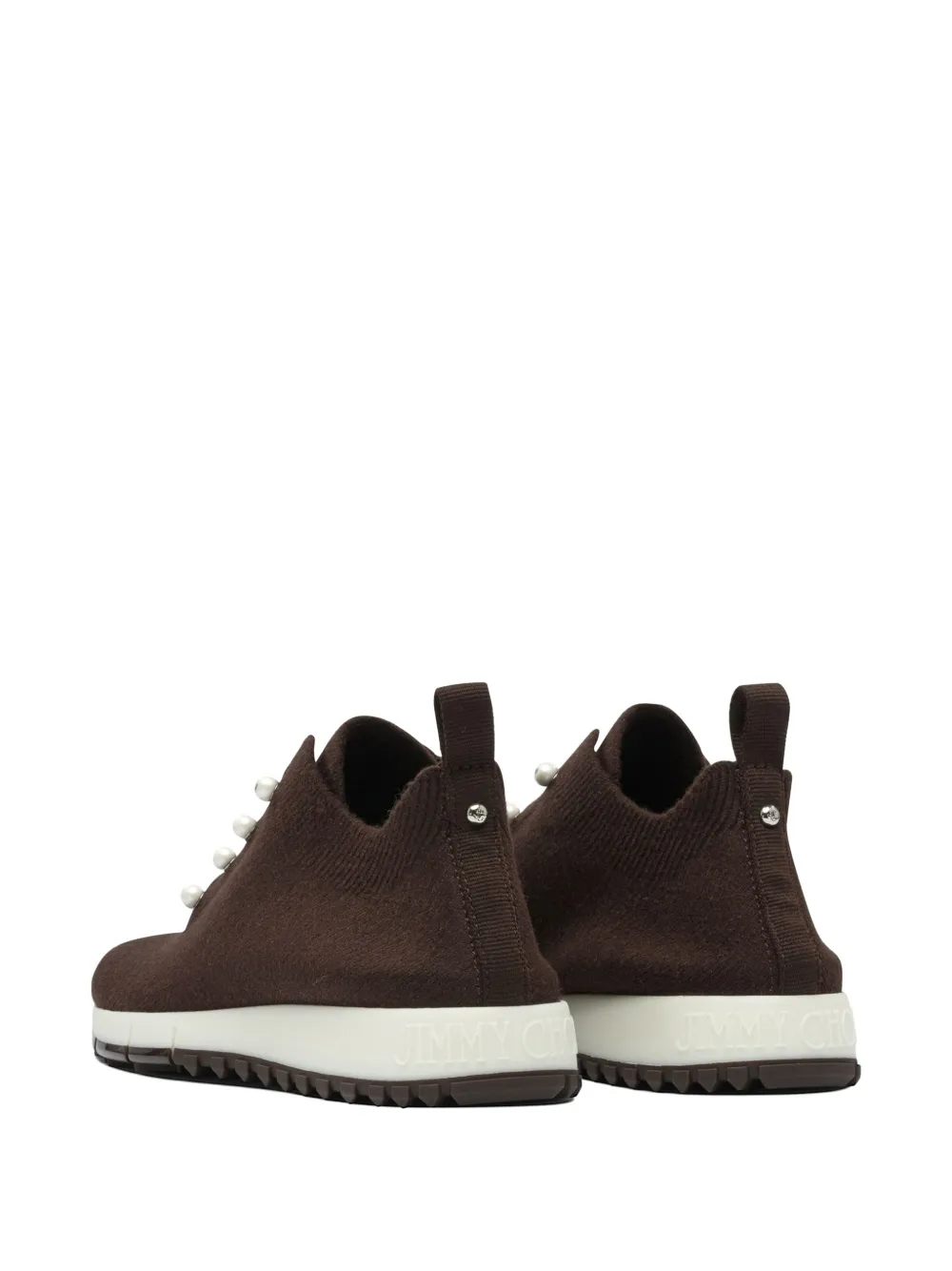 Jimmy Choo Veles kasjmier sneakers met imitatieparel Bruin