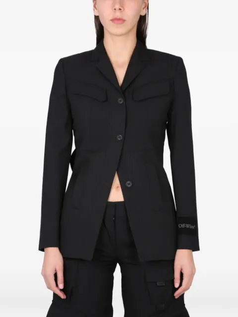 Off-White logo-patch blazer