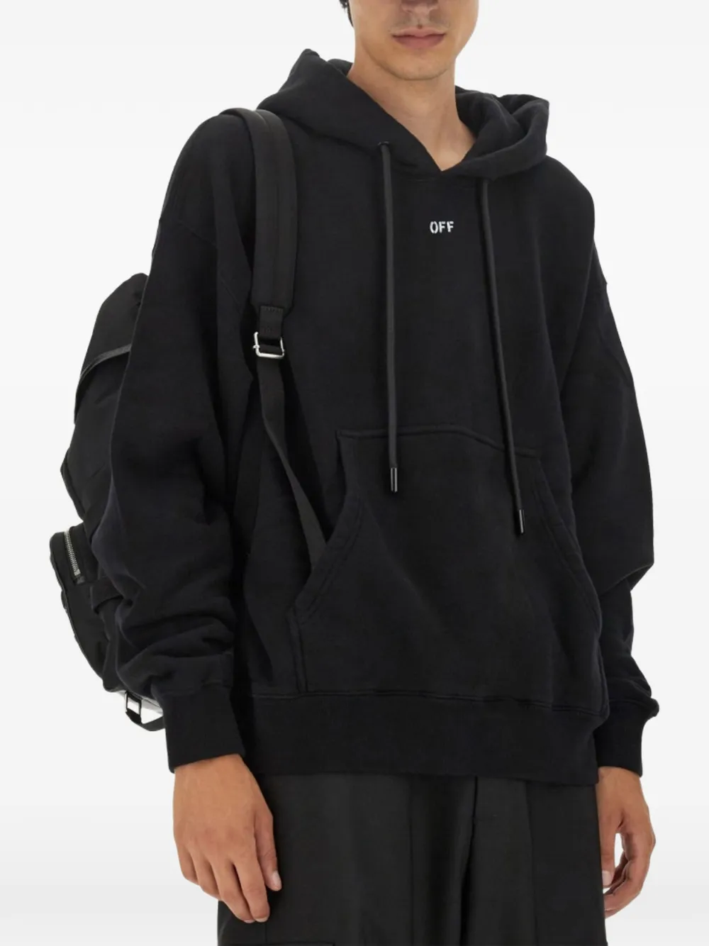 Off-White Hoodie met logoprint Zwart
