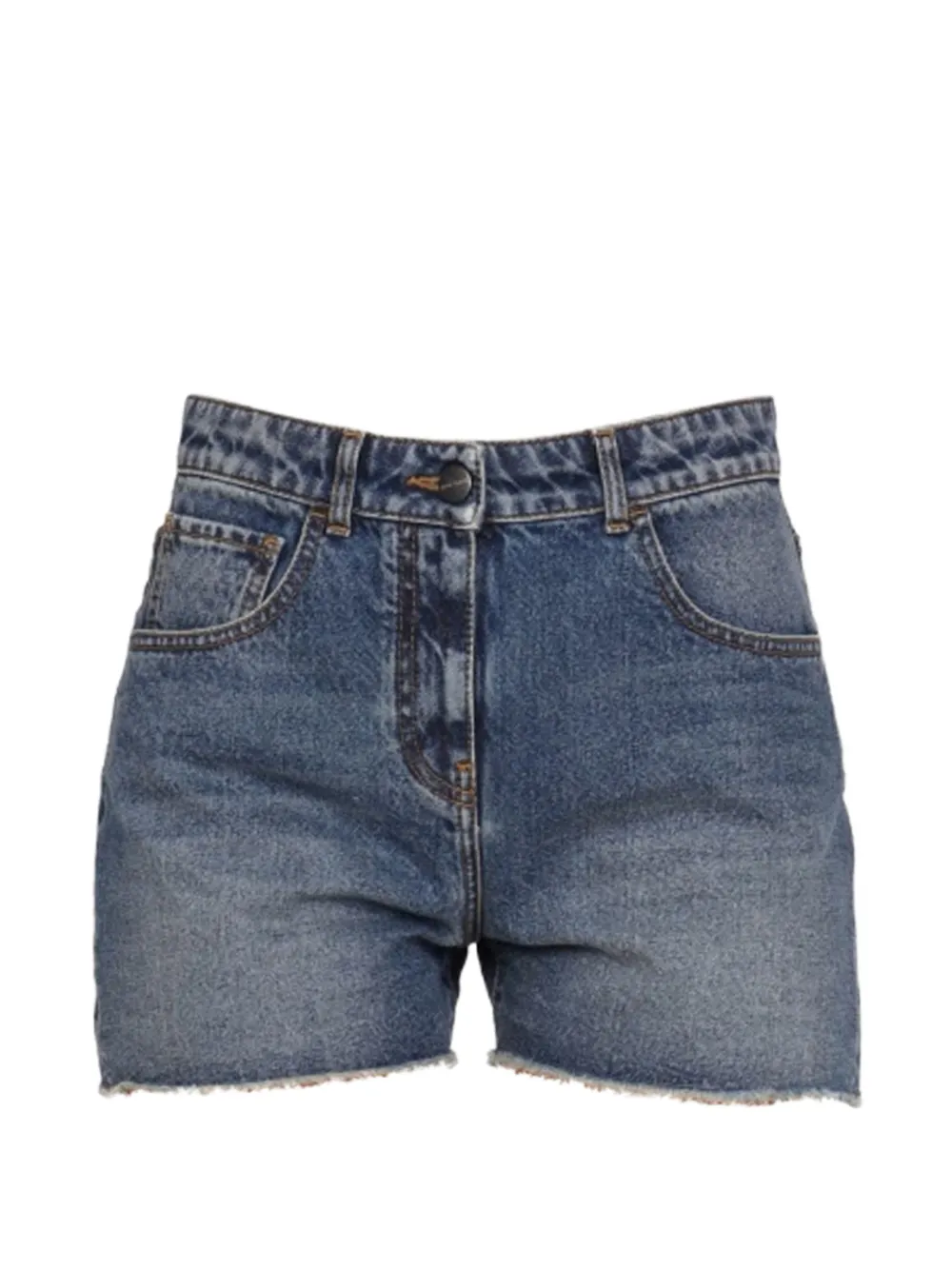 Palm Angels palm-tree frayed shorts - Blu