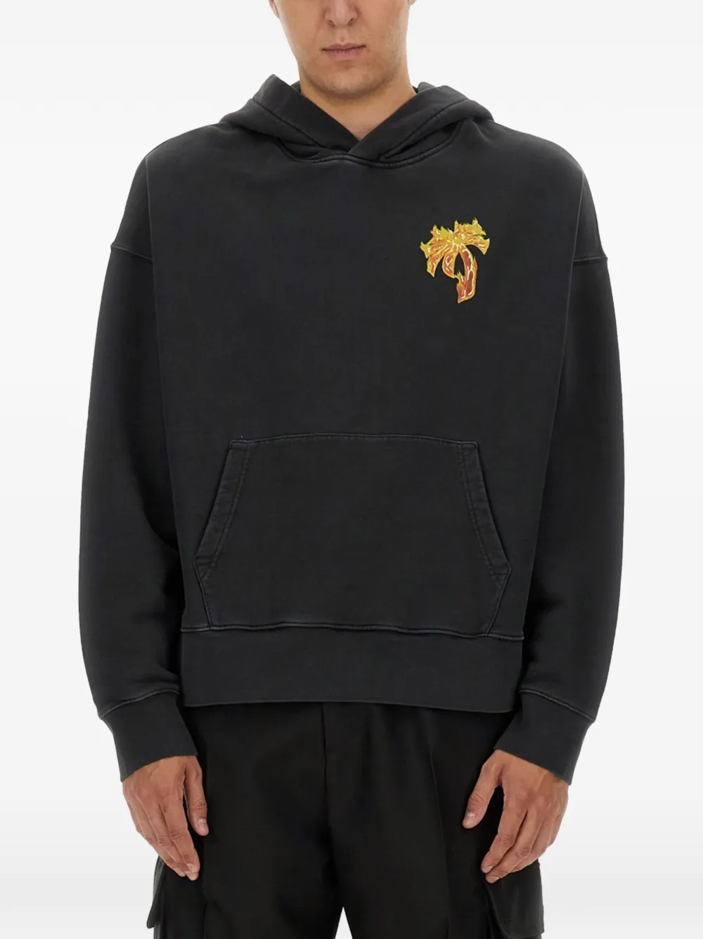 Palm Angels Felpa con cappuccio e logo - Nero