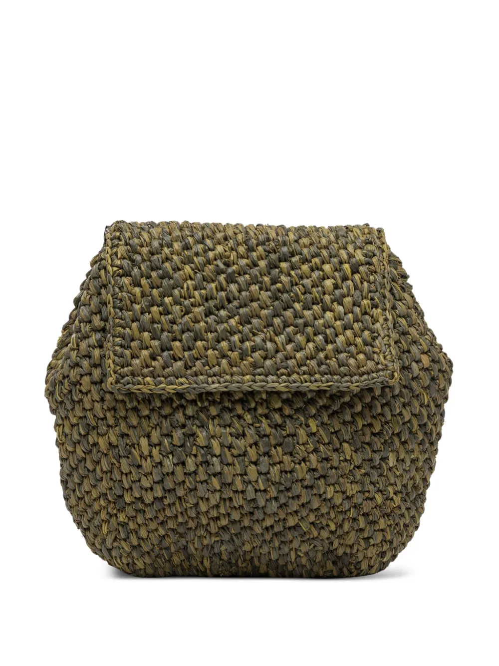 IBELIV mini Zaz Ylang raffia crossbody bag - Verde