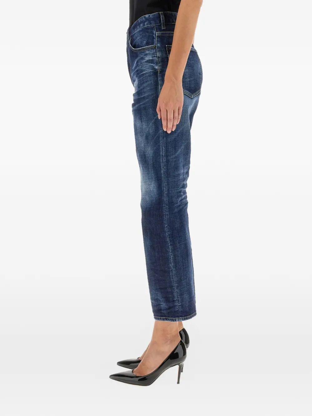 DSQUARED2 Boston jeans met vlag-patch Blauw