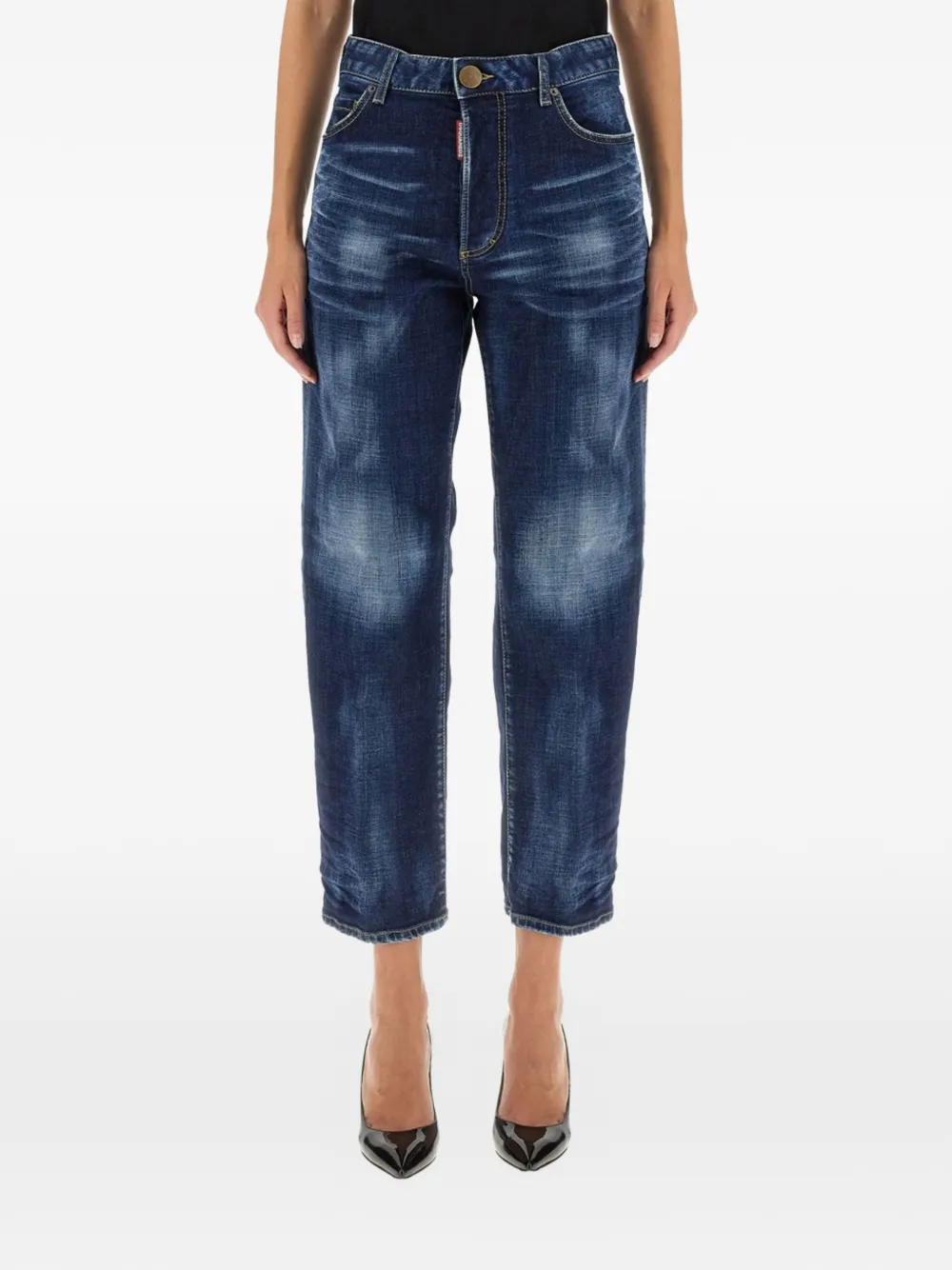DSQUARED2 Boston flag-patch jeans - Blu