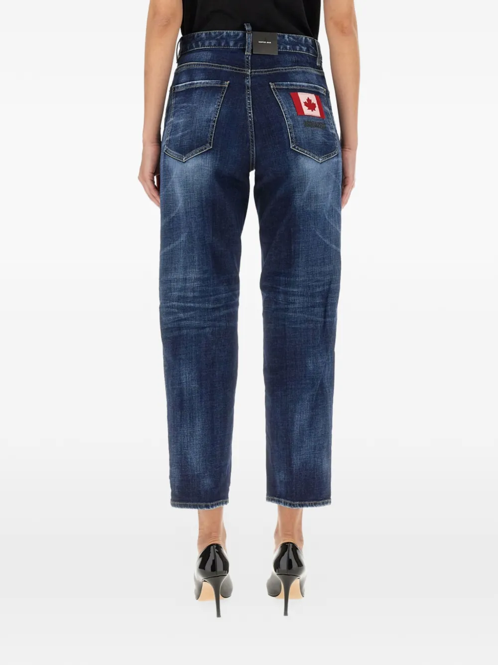 DSQUARED2 Boston jeans met vlag-patch Blauw
