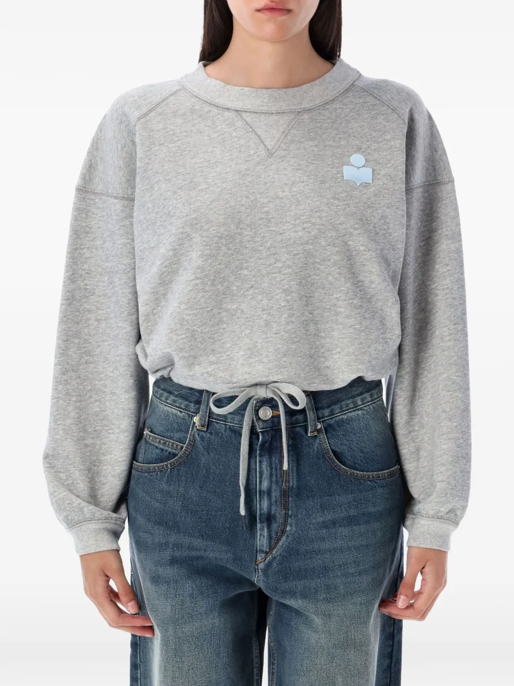 MARANT ÉTOILE cropped logo sweatshirt - Grigio