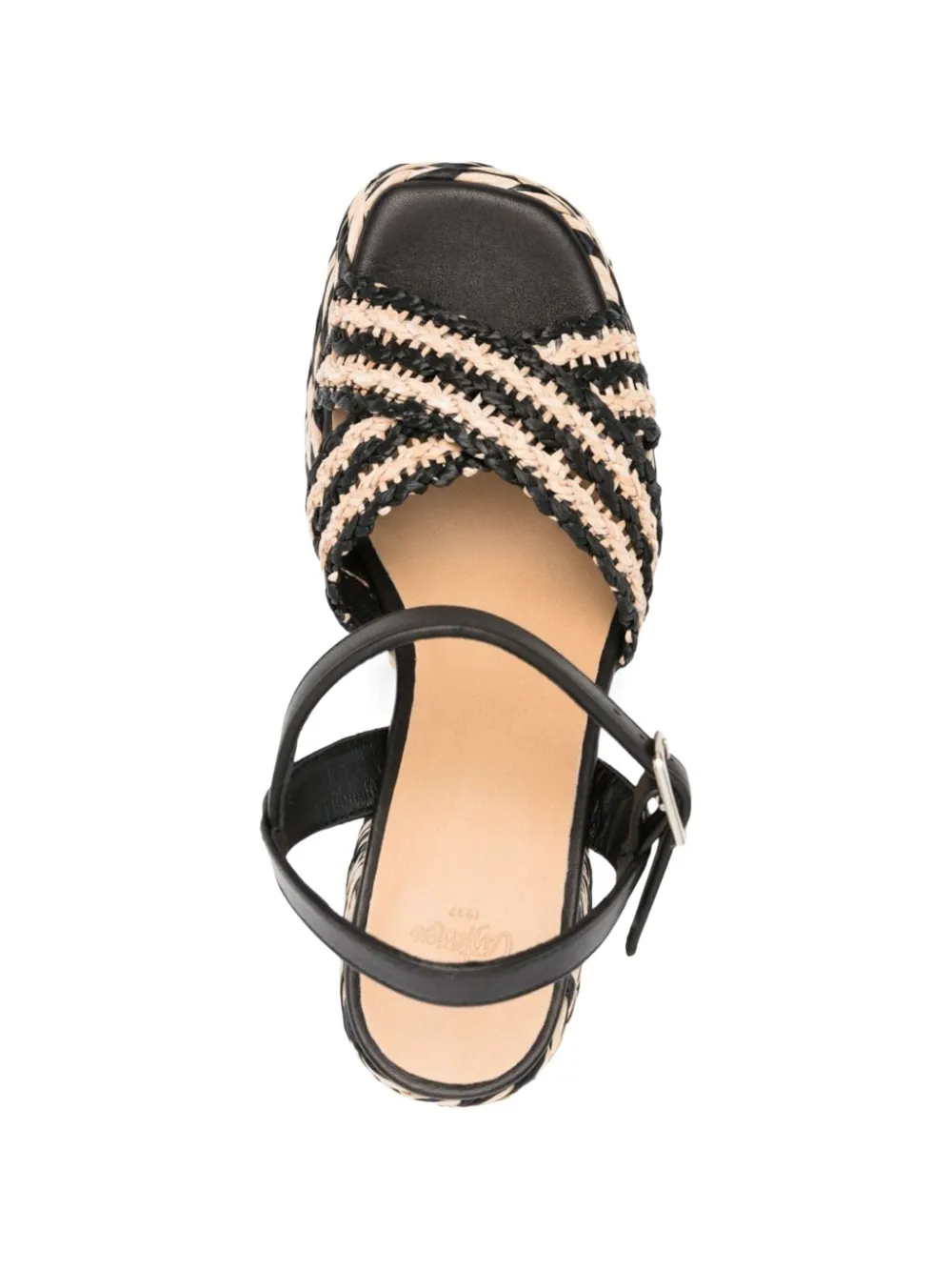 Castañer Vicen raffia sandals Zwart