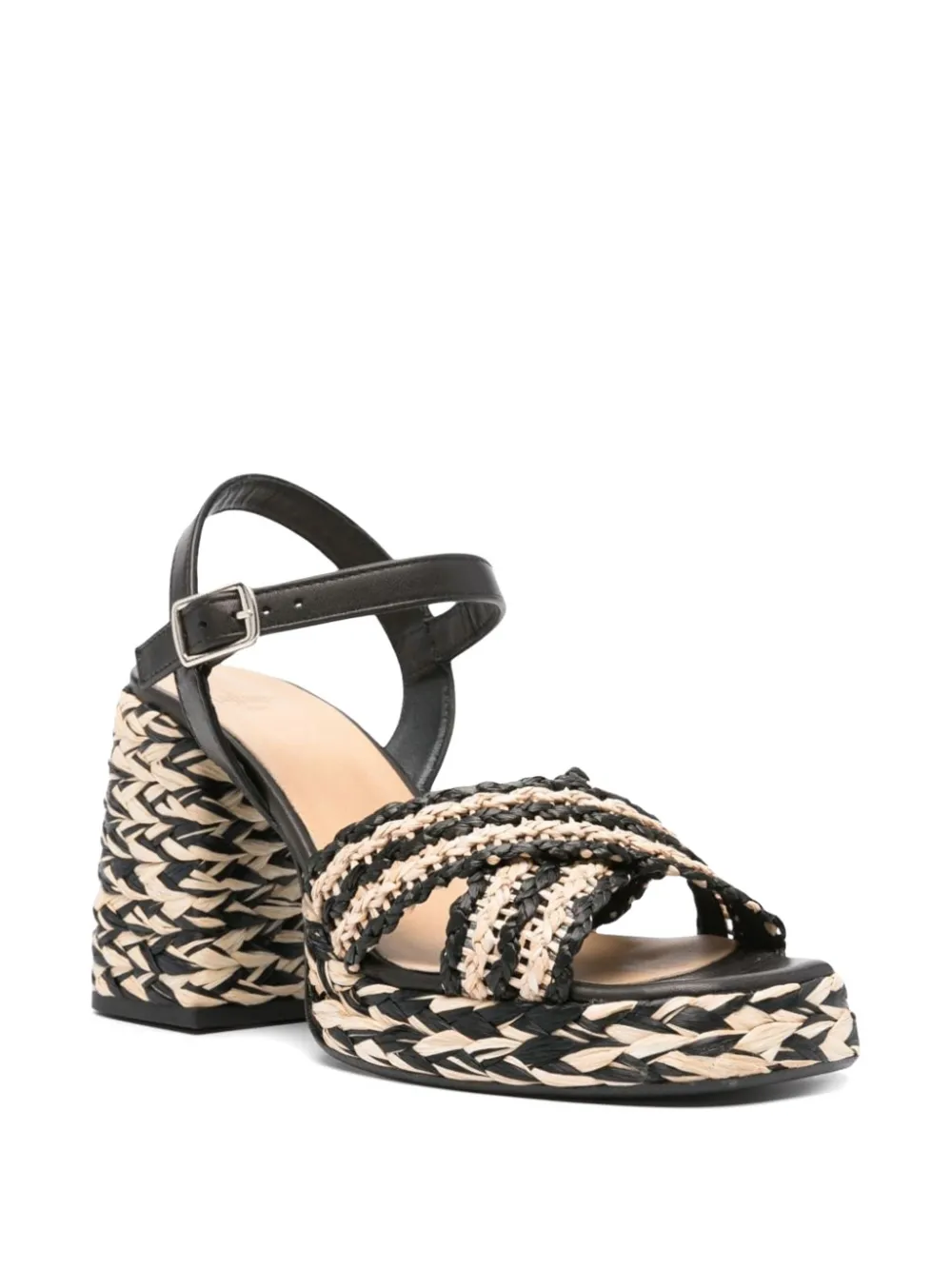 Castañer Vicen raffia sandals Zwart