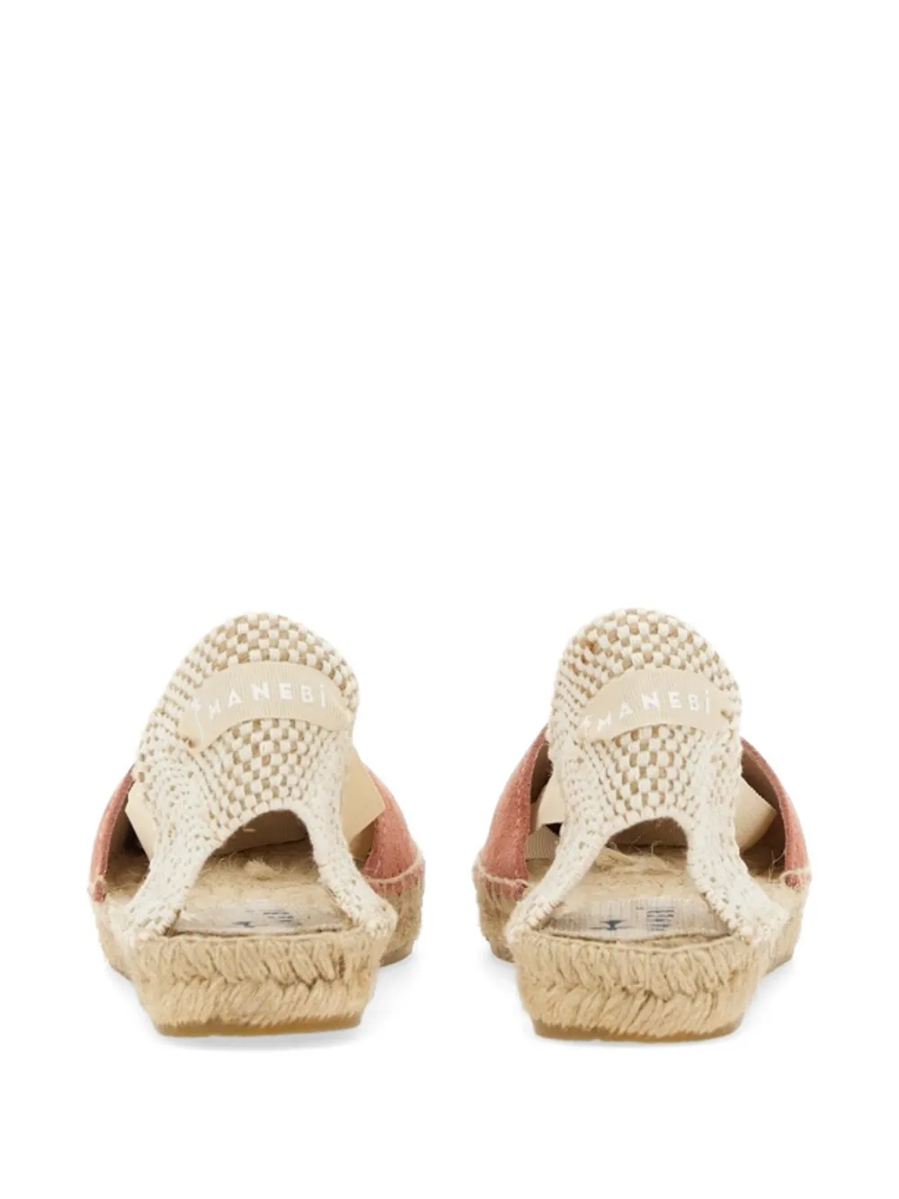 Manebi Suède sandalen met striksluiting Bruin