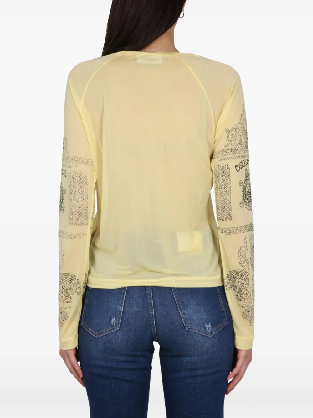 DSQUARED2 T-shirt met logoprint Geel