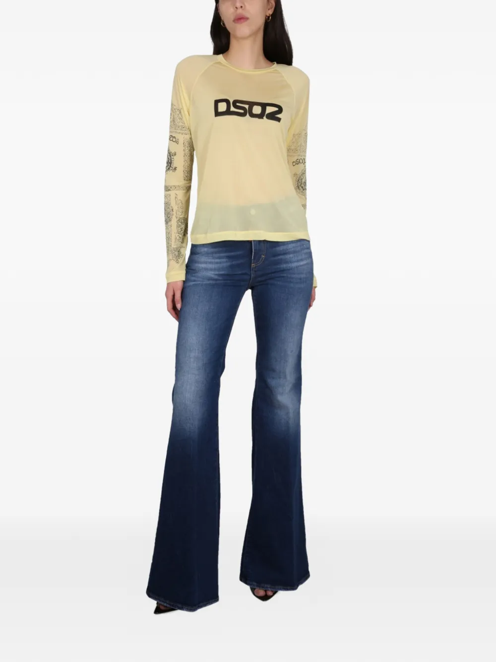 DSQUARED2 T-shirt met logoprint Geel