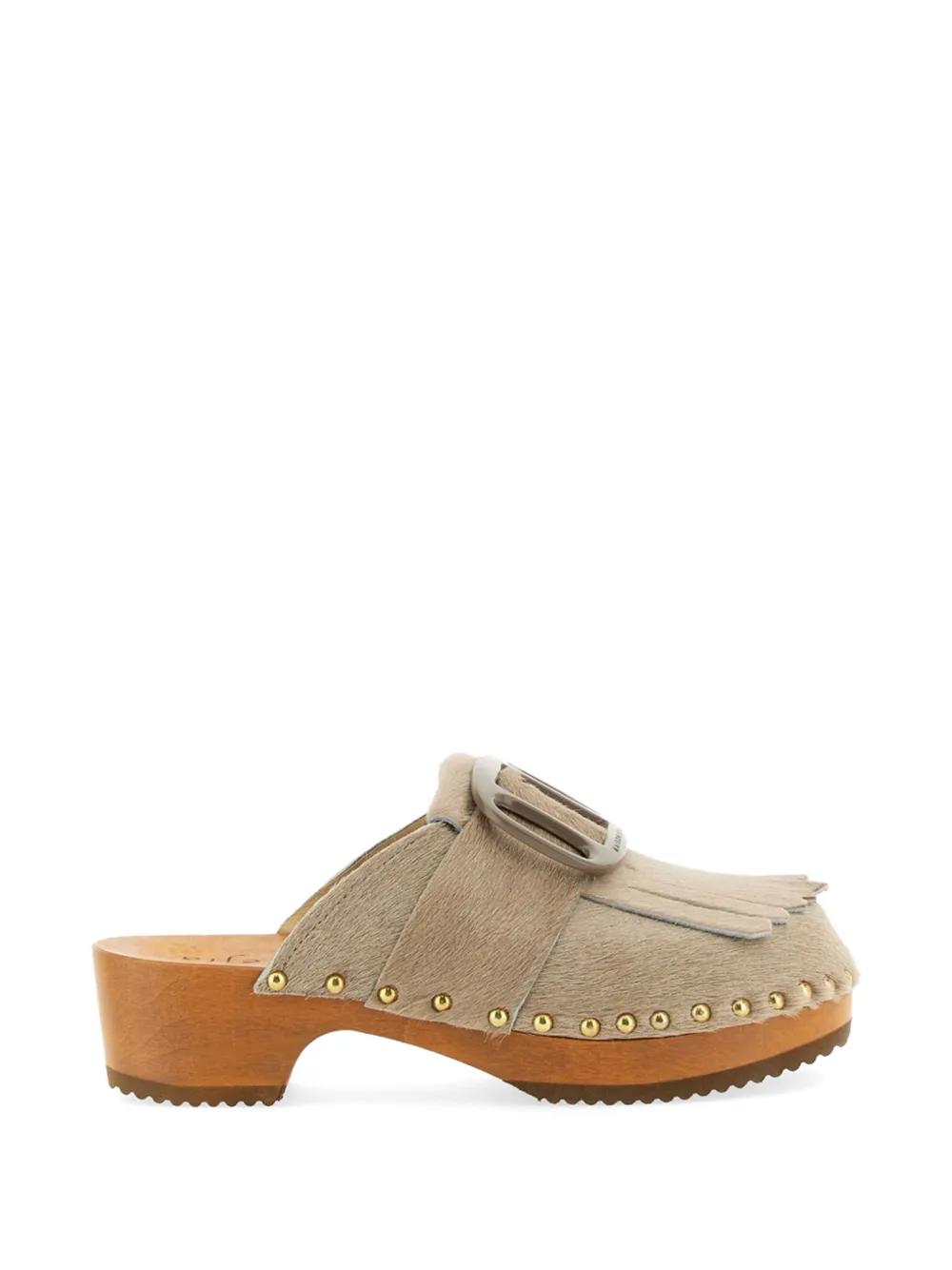 Jejia Seberg fringed buckle mules - Toni neutri