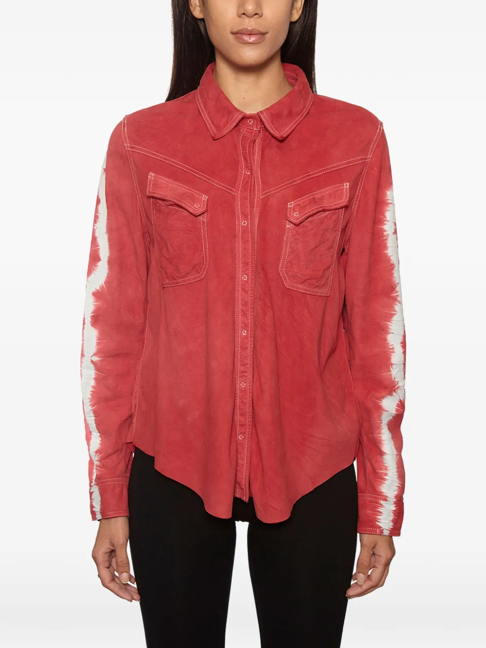 Giorgio Brato buttoned suede shirt - Rosso