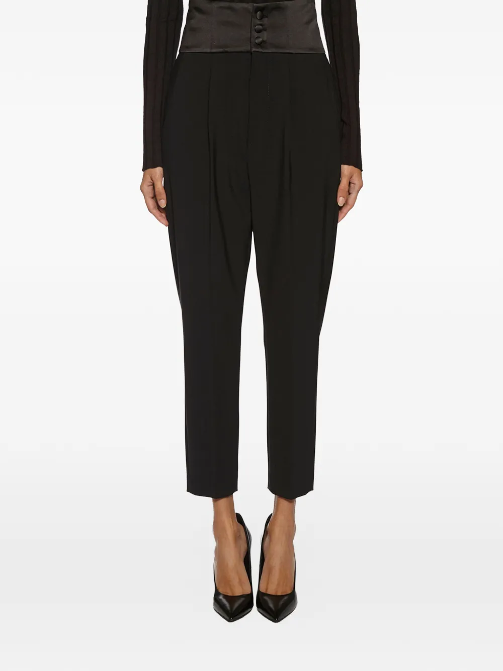 DONDUP high-waisted trousers - Nero