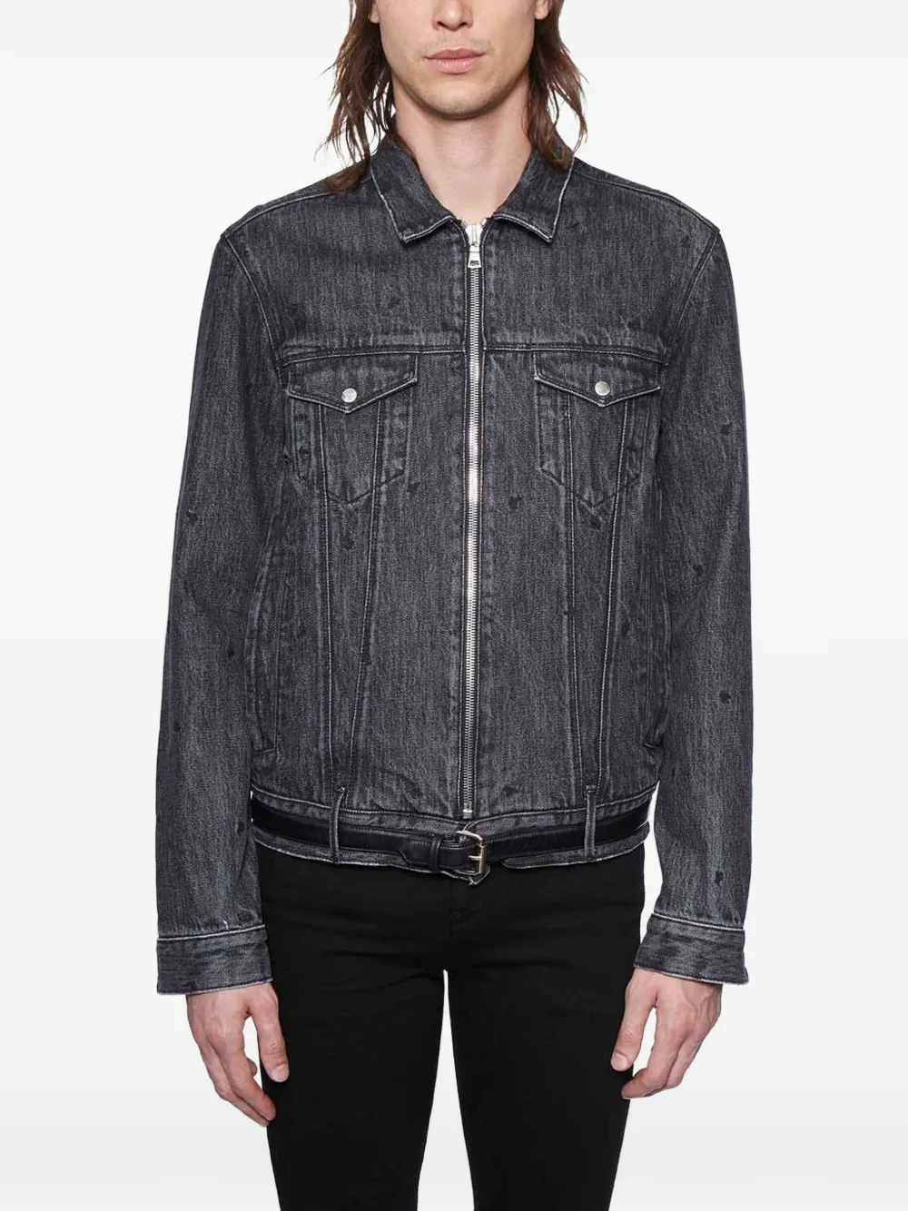 Alberta Ferretti denim belted jacket - Grau