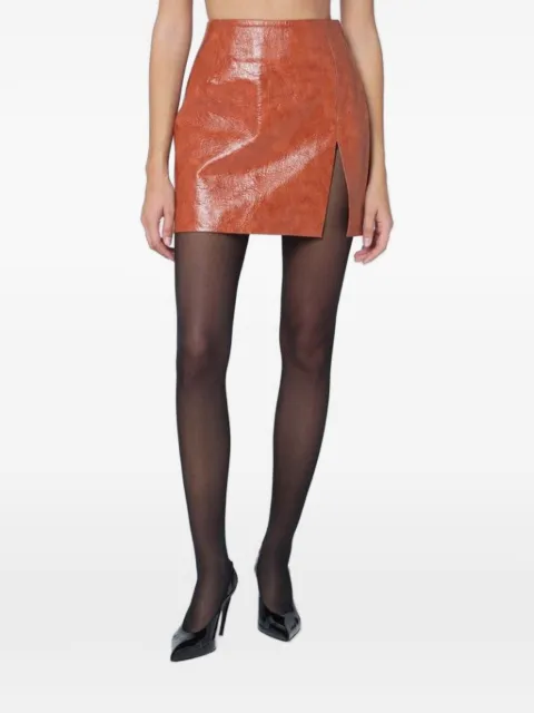 THE ANDAMANE mini split leather skirt