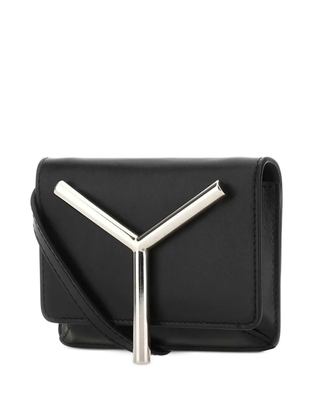 Y/Project Leather Cross Body Bag in Black, view 2