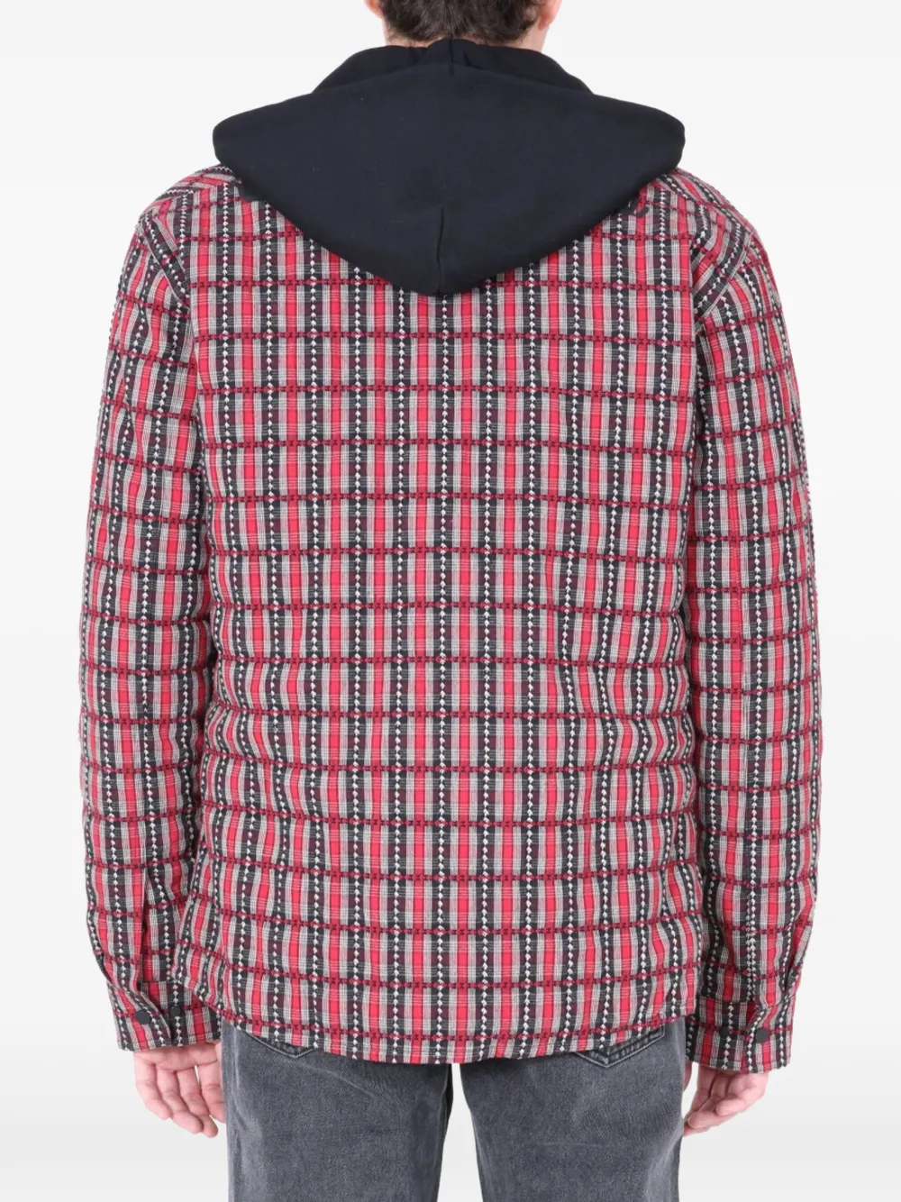 Off-White Geruit shirtjack Rood