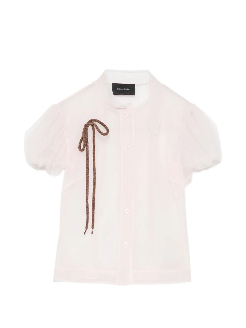 Simone Rocha sheer-finish puff-sleeve blouse - Rosa
