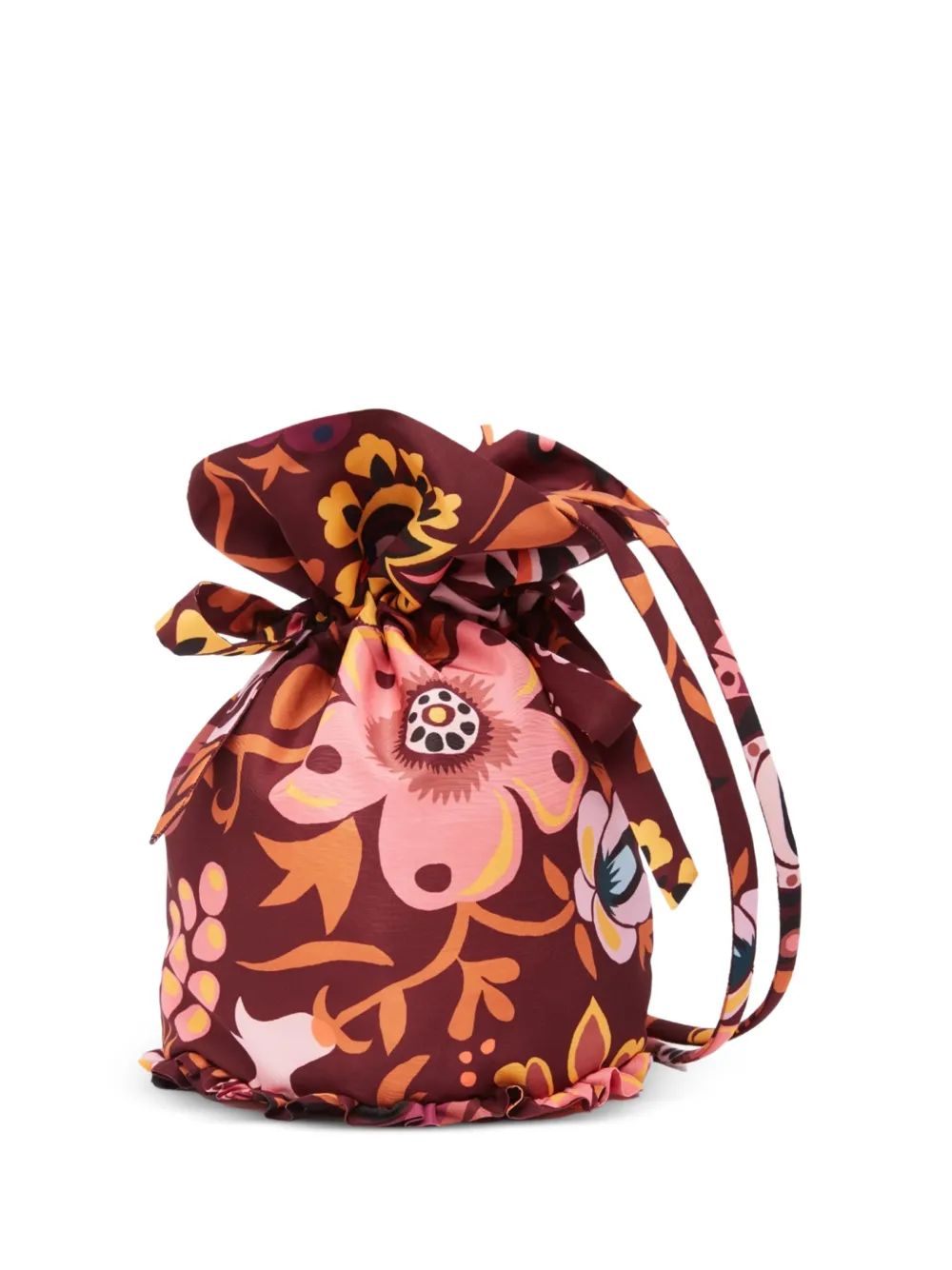 La DoubleJ Ceremony floral-print bucket bag - Rosso
