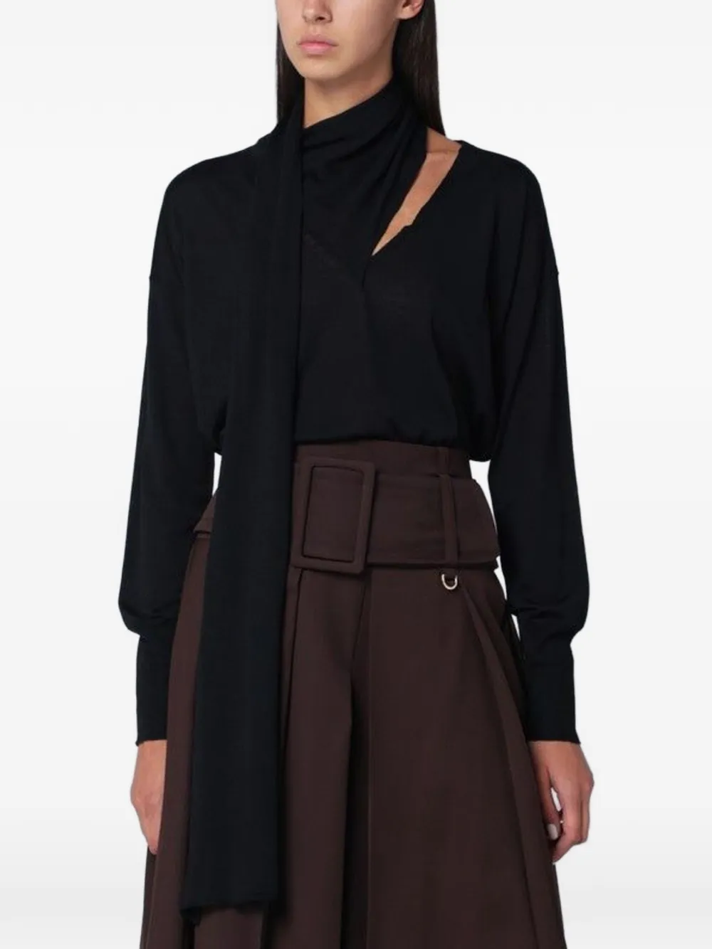Roberto Collina scarf black sweater - Schwarz