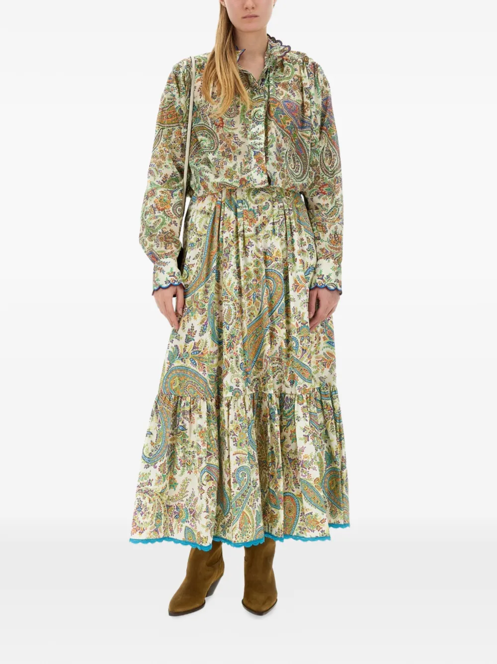 ETRO Gelaagde maxi-rok met paisley-print Groen