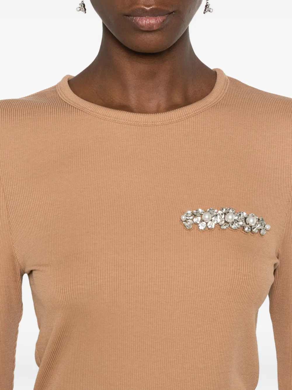 Simone Rocha T-shirt met verfraaid detail Bruin