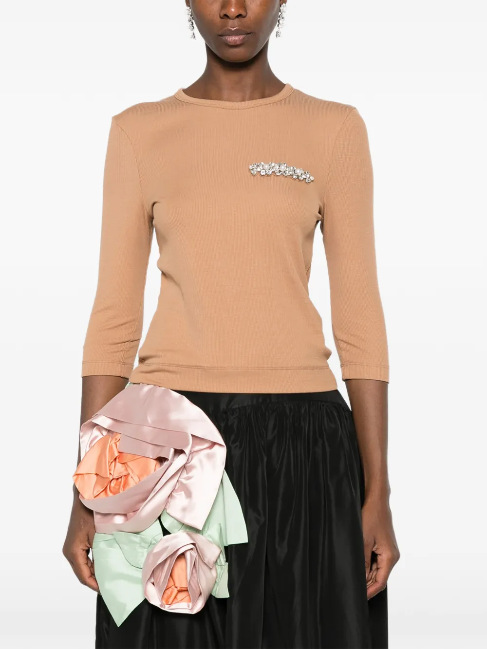 Simone Rocha T-shirt met verfraaid detail Bruin