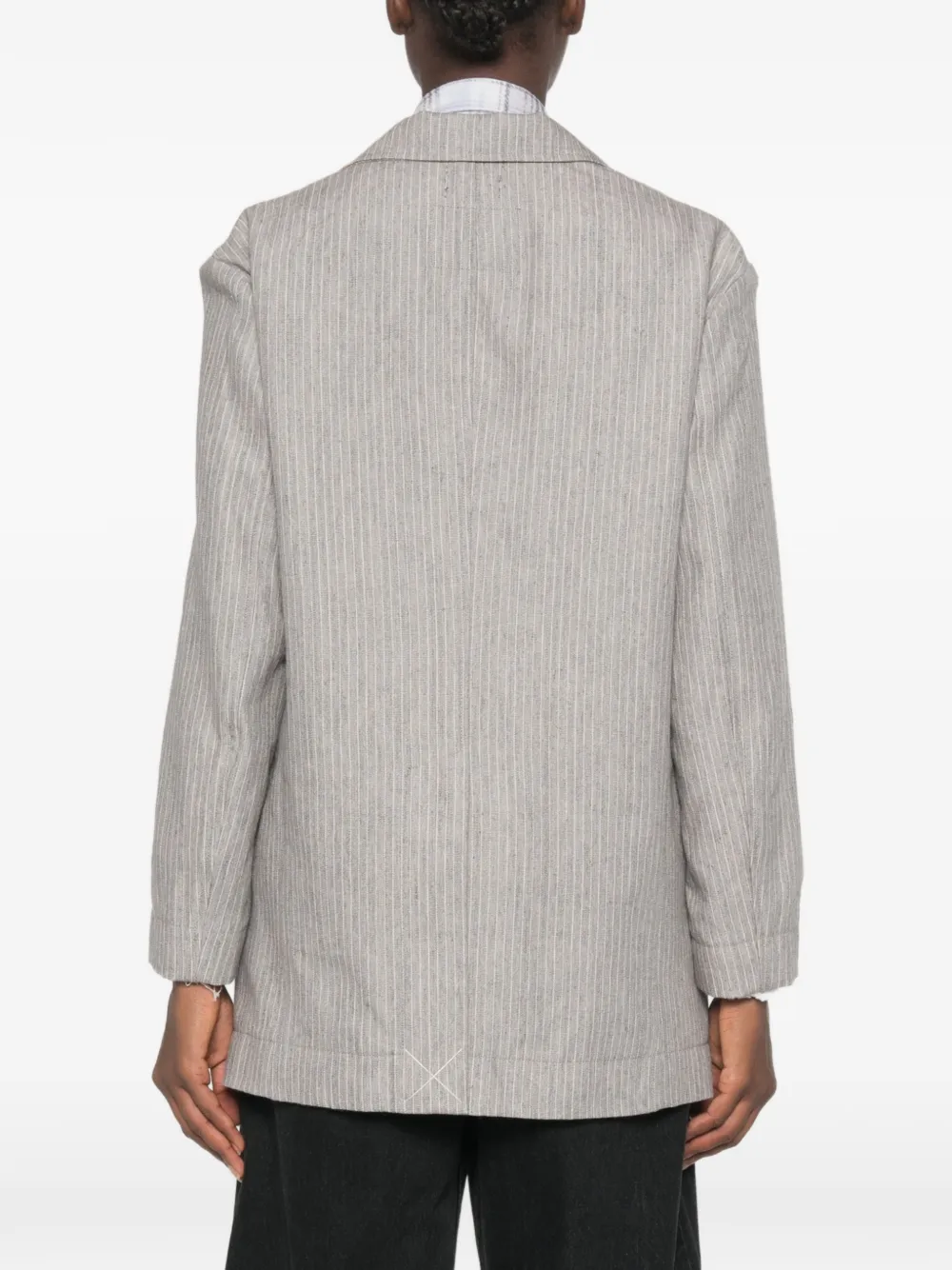 R13 Pinstripe-pattern Blazer in Grey, view 4