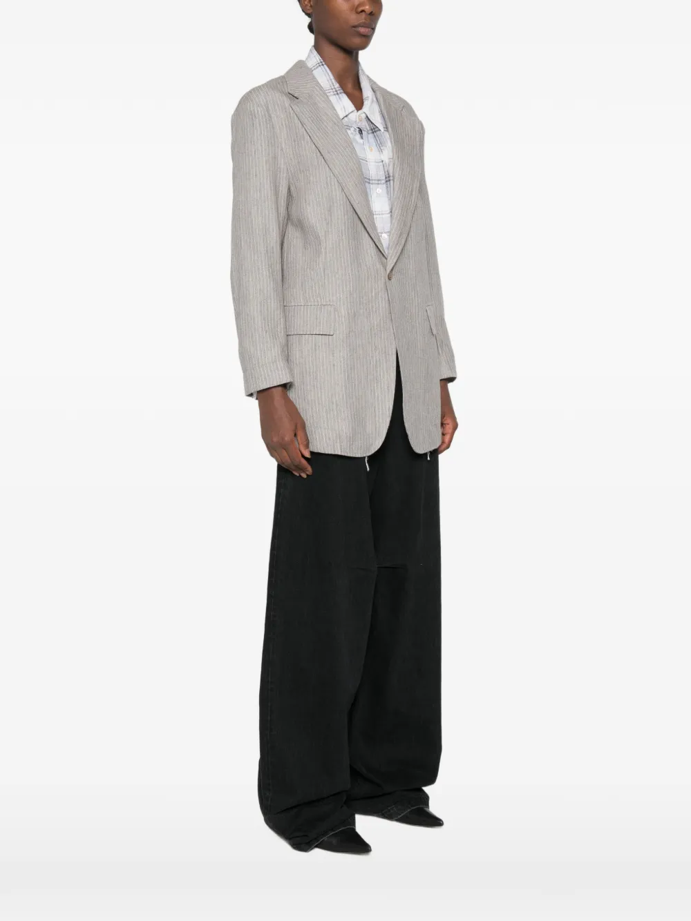 R13 Blazer met krijtstreep Grijs